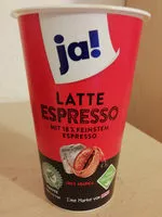 Mängden socker i Ja! Latte espresso