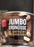 Mängden socker i JUMBO ERDNÜSSE geröstet&gesalzen