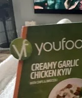 Mängden socker i Creamy garlic chicken Kyiv with chips & broccoli