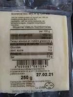 Mängden socker i Emmental bloc