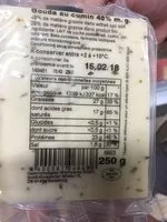 Mängden socker i Gouda au cumin