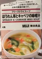 Mängden socker i Spinach & cabbage miso soup