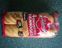 Mängden socker i 4 baguettes viennoises