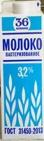 Mängden socker i Молоко пастеризованное 3,2%