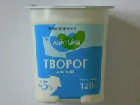 Mängden socker i Творог мягкий 4,5 %