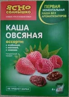 Mängden socker i Каша овсяная ассорти: с клубникой, с малиной, с изюмом