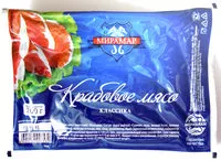 Mängden socker i Крабовое мясо «Классика»