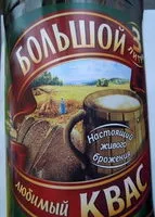 Mängden socker i «Большой квас» любимый «Настоящий» живого брожения фильтрованный, пастеризованный, без консервантов. 3 л.