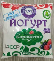 Mängden socker i Йогурт с ароматом лесных ягод