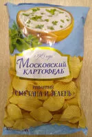 Mängden socker i Картофель хрустящий «со вкусом сметаны и зелени»