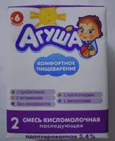 Mängden socker i 2 смесь кисломолочная последующая адаптированная 3,4 %