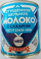 Mängden socker i Молоко цельное сгущенное с сахаром с массовой долей жира 8,5%