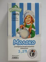 Mängden socker i Молоко ультрапастеризованное питьевое  1,5 %