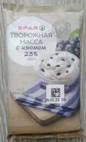 Mängden socker i Масса творожная «Особая» с сахаром и изюмом с массовой долей жира 23%