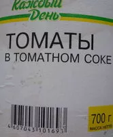 Mängden socker i Томаты в томатном соке