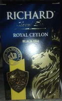 Mängden socker i Richard Royal Ceylon black tea (Чай чёрный листовой цейлонский Роял Цейлон)