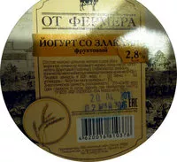 Mängden socker i Йогурт со злаками фруктовый м. д. ж. 2,8 %
