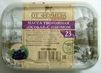 Mängden socker i Масса творожная «Особая» с изюмом 23 %