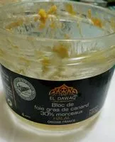 Mängden socker i Bloc de foie gras de canard 30% morceaux