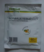 Mängden socker i Вермишелевый суп быстрого приготовления овощной