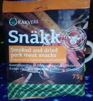 Mängden socker i Smoked and dried pork meat snacks