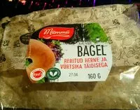 Mängden socker i Bagel, rebitud herne ja vürtsika täidisega.