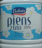 Mängden socker i 2.5% piens