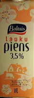 Mängden socker i 3.5% piens Lauku