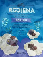 Mängden socker i Ice cream made of milk and cream Lukss with raisins in waffle cup