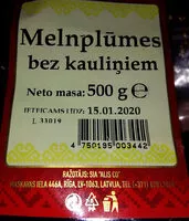 Mängden socker i Melnplūmes bez kauliņiem