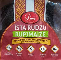 Mängden socker i Īsta rudzu rupjmaize