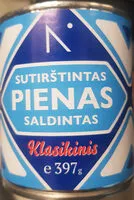 Mängden socker i Sutirštintas saldintas pienas klasikinis