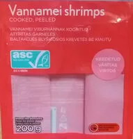 Mängden socker i Vārītas, attīrītas garneles Vannamei