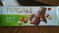 Mängden socker i milk chocolate with whole hazelnuts