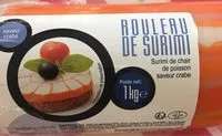 Mängden socker i Rouleaux de surimi