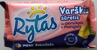 Mängden socker i varškės sūrelis su persikais ir mangais
