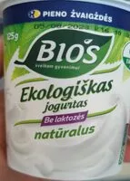 Mängden socker i ekologiškas jogurtas
