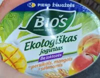 Mängden socker i ekologiškas jogurtas su persikais mangais ir sėlenomis