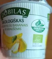 Mängden socker i Ekologiškas jogurtas su bananais ir kriaušėmis