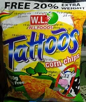 Mängden socker i Tattoos Corn Chips