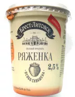 Mängden socker i Ряженка 2,5 %