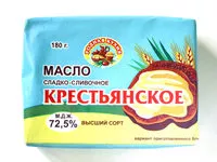 Mängden socker i Масло сладко-сливочное Крестьянское м.д.ж. 72,5 % высший сорт
