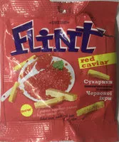 Mängden socker i Baked bread snacks with taste of red caviar