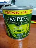 Mängden socker i Зелений горошок "Верес"