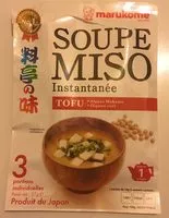 Mängden socker i Soupe miso instantanée / Tofu + Algues Wakame + Oignons vert