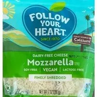 Mängden socker i Dairy-Free Finely Shredded Mozzarella Cheese