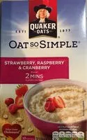 Mängden socker i Oats So Simple Strawberry, Raspberry & Cranberry flavour