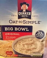 Mängden socker i Oat So Simple Big Bowl Original Porridge