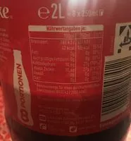 Socker och näringsämnen i Cocacola