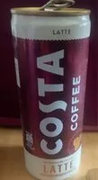 Mängden socker i Costa Coffee Latte 30% weniger Zucker
